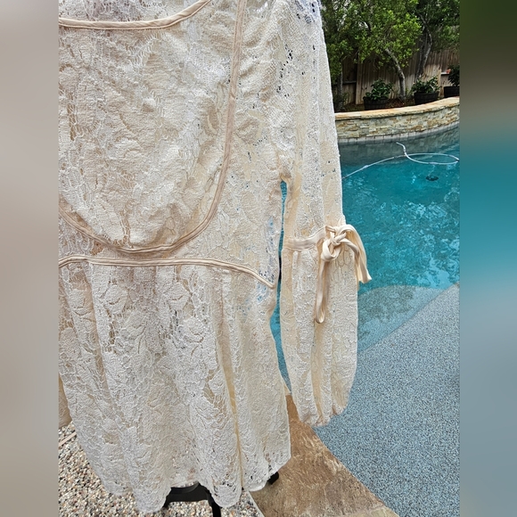 Nwot Free people OB725148 Long Sleeve Rubi Lace  Dress Ivory  xs - Picture 6 of 16